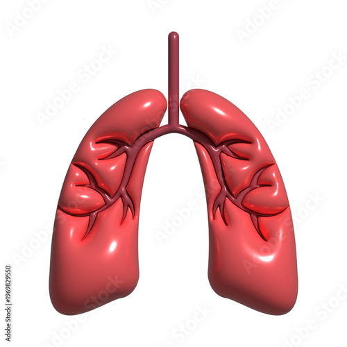 Transparent human lungs illustration for world asthma day awareness and medical education