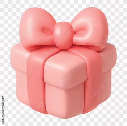 Coquette Soft Girl Aesthetic Vector Icon Set | 3D icon set | a gift box with a bow