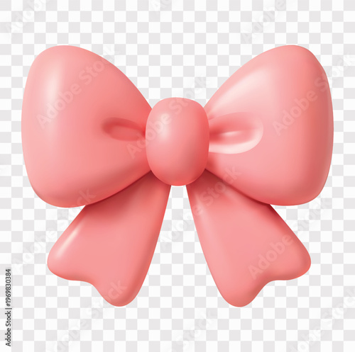 Coquette Soft Girl Aesthetic Vector Icon Set | 3D icon set | a ribbon bow