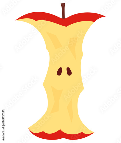 りんごの芯、りんごの食べかすのイラスト