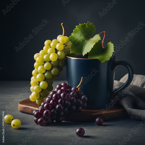 Grapes and a Cup A Still Life Composition.