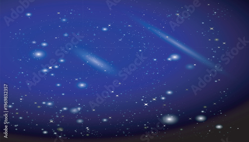 Space background with deep blue galaxy nebula stars and glowing cosmic light effects.