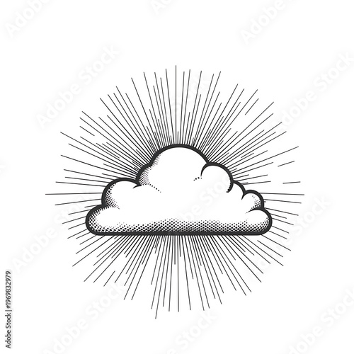 Sun Cloud Weather Symbol Pictogram Vector