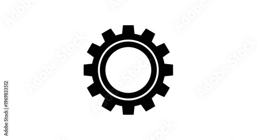 Black gear icon symbol.