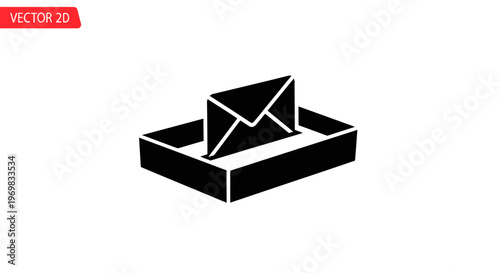 Black envelope on tray.