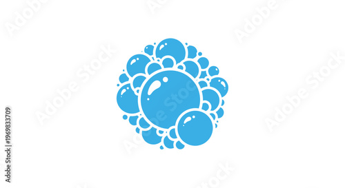 Blue Bubbles Floating Together.