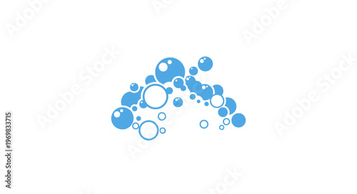 Blue Bubbles Floating in Air.