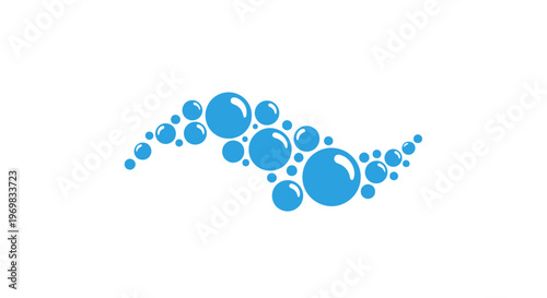 Blue Bubbles Floating Together.