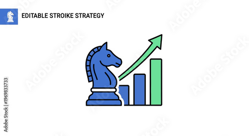 Blue Chess Knight Strategy Growth.