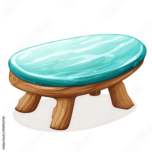 Colorful Surf Table Cartoon Vector Graphic