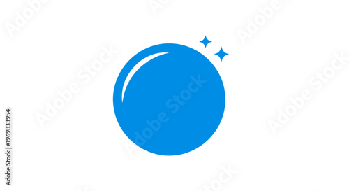 Blue Soap Bubble with Sparkles.