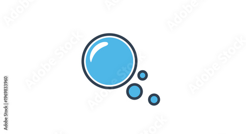 Blue Soap Bubbles Floating.