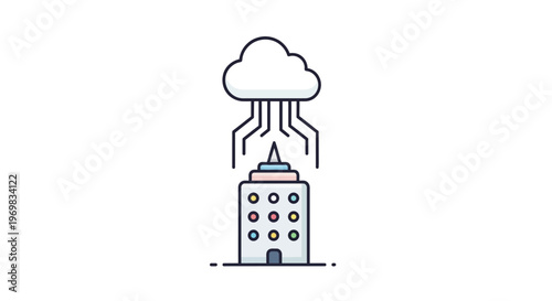 Building with Rain Cloud Above.