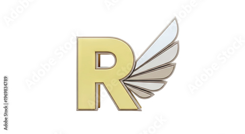 Letter R with Wings