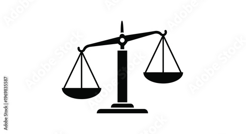 A black silhouette of scales representing justice and balance silhouette