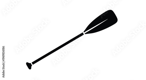 A black paddle isolated on a white background simple design silhouette