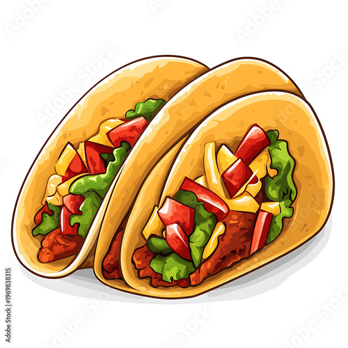 Traditional Mexican Taco Vector Artwork
