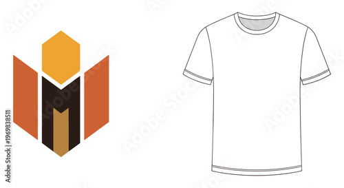 Blank white t shirt mockup with on left side in modern minimalist style for branding