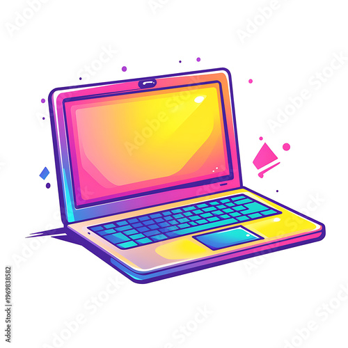 Vibrant Computer Icon Design Illustration