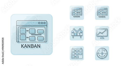 Kanban board concept, agile project management