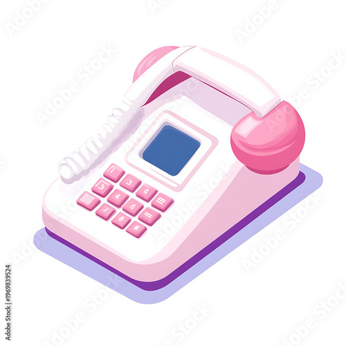 Modern telephone device vector illustration isolated