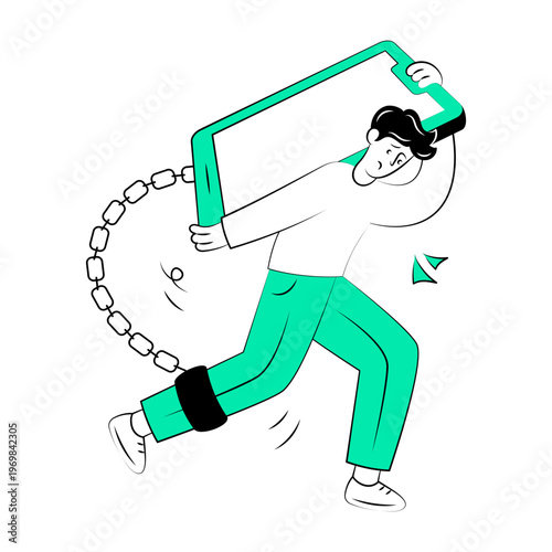 A drawing style illustration representing a social burden

