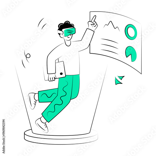 A doodle style illustration showing augmented reality

