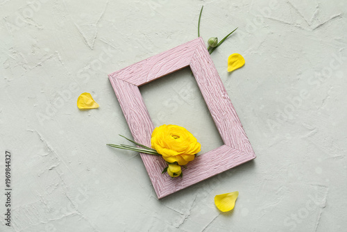 Wooden frame with beautiful...