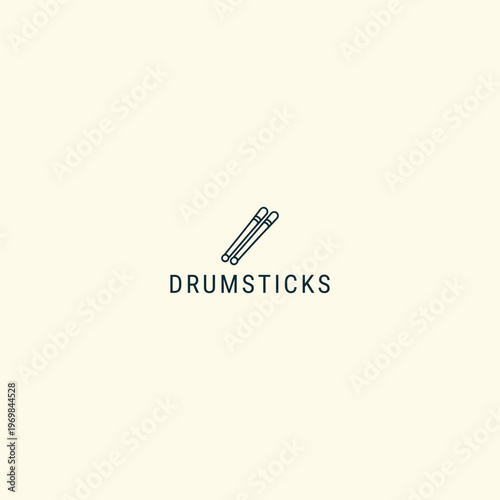 Drumsticks logo design template vector illustration