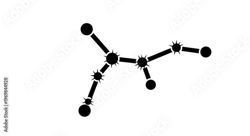 Black molecular structure model diagram.