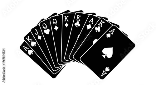 Black playing cards with aces.