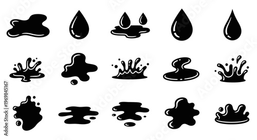Ink drops and splashes on surface.