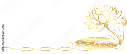 Illustration of a golden lotus for Vesak Day of vector