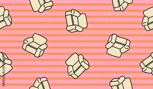 Cute sofa pattern background vector design
