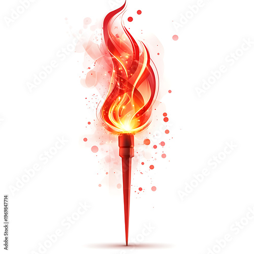 Vibrant Torch Flame Vector Illustration Design