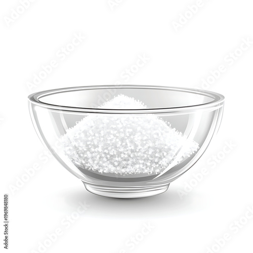 Crystal Glass Bowl with Salt Icon