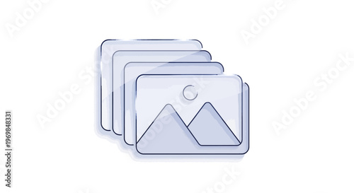 Gallery icon, image stack, picture collection concept