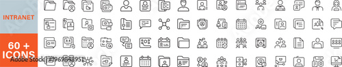 Intranet icon set. Editable line icons. Vector illustration. Outline icon in linear style