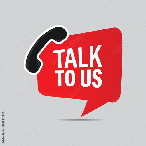 Talk to us red chat bubble icon for real time customer service assistance and interactive website support elements