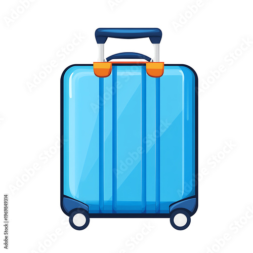 Elegant Travel Suitcase Icon on White Background