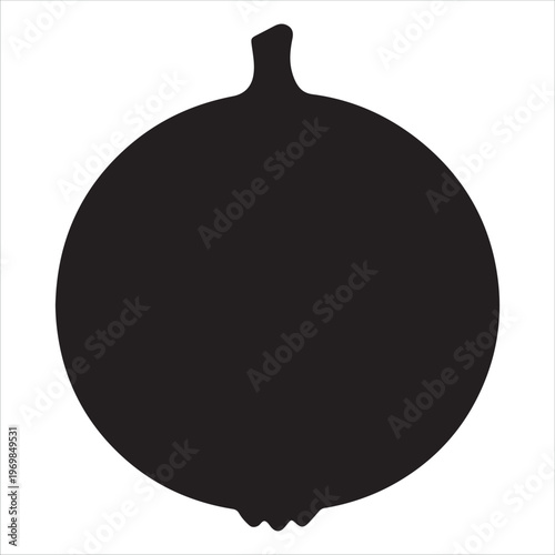 A large black pumpkin silhouette on a white background