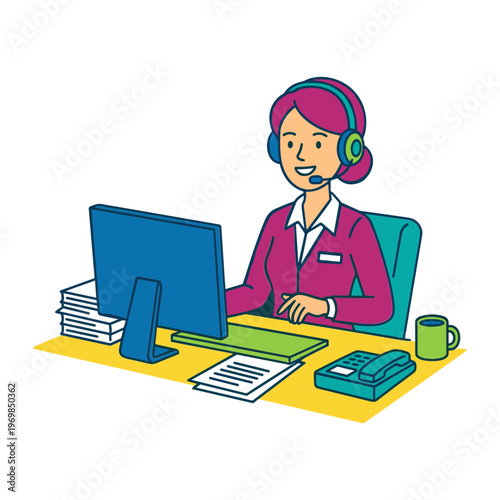 Illustration of a Customer Service Person