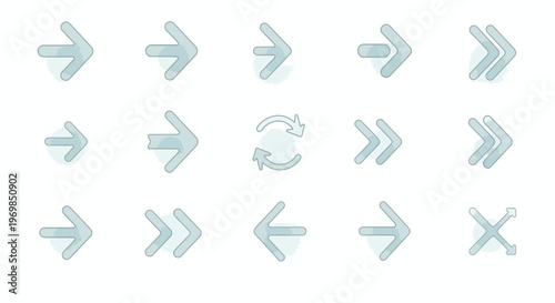 Watercolor arrow set. Directional signs collection.