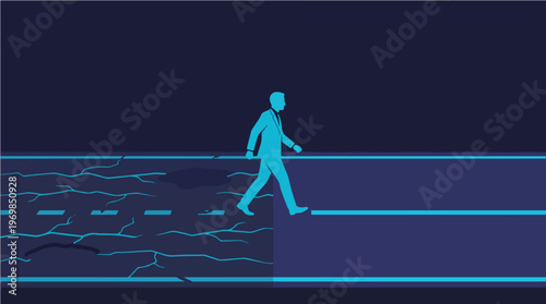 Business Pivot Strategy Concept with Changing Road Conditions Representing Transformation Adaptation and New Direction Growth Illustration
