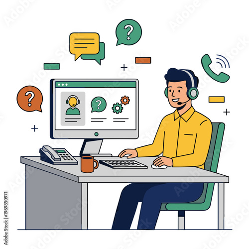 Illustration of a Customer Service Person