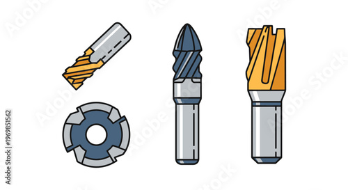 Milling Cutter Line art vector colorful abstract modern