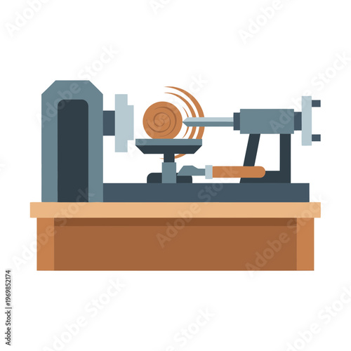 Pottery wheel in use spinning clay.