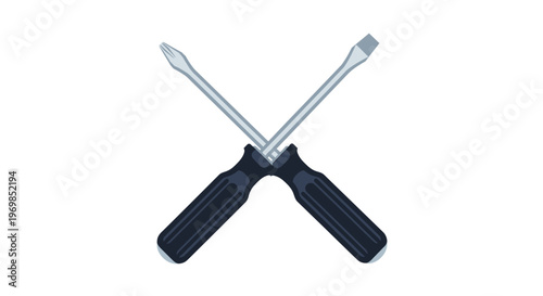 Crossed Screwdrivers Tools for Repair and Construction Projects