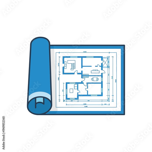 Blueprint Architecture Floor Plan Design.