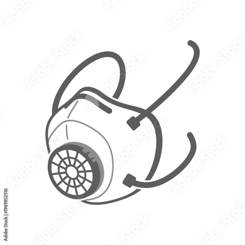 Respirator Mask with Filter and Straps.